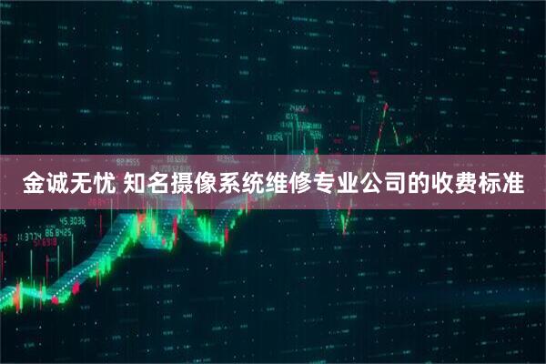 金诚无忧 知名摄像系统维修专业公司的收费标准